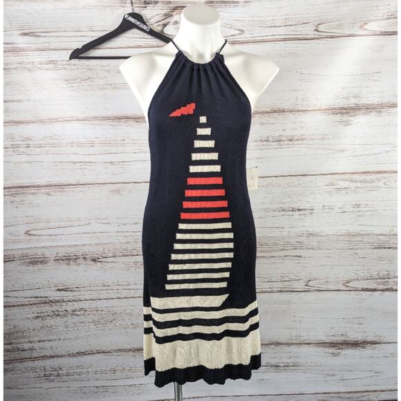 RACHEL Rachel Roy Halter Knit Navy Sundress sz XS New - Picture 1 of 5